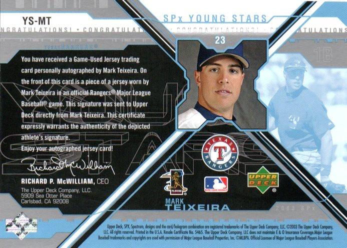 ミントモール / MINT 梅田店 / 2003 UPPER DECK SPX Mark Teixeira