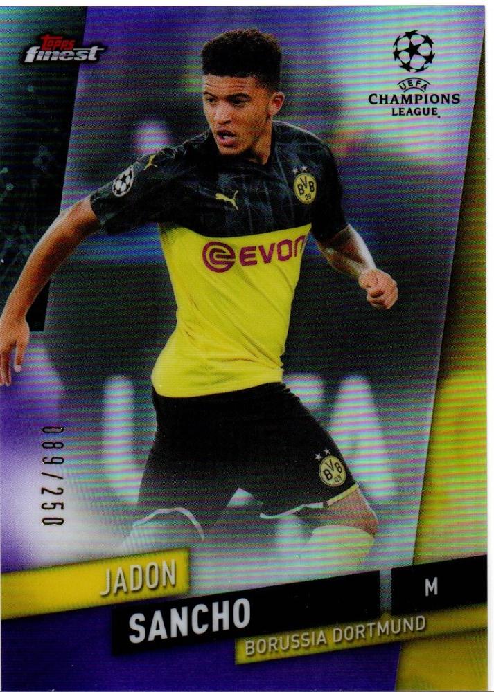 JADON Sancho Purple Refractor 250枚限定　topps finest ドルトムント　サンチョ