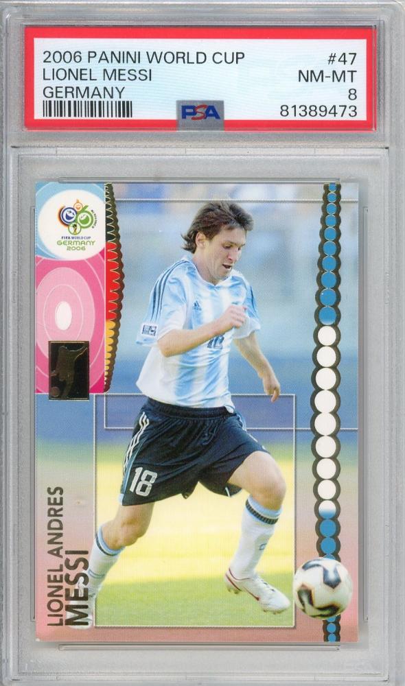 2006 PANINI WORLD CUP Messi  PSA8