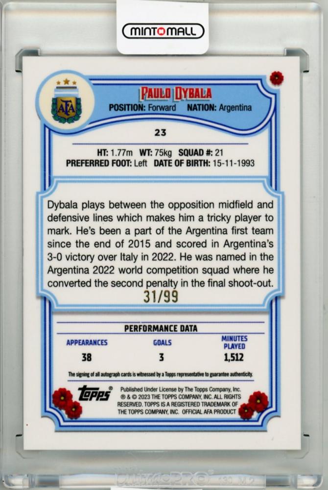 よろしくお願いいたしますTopps Fileteado Paulo Dybala 直筆 50枚限定