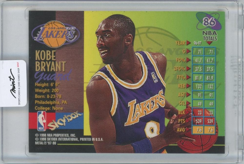 超レア 1997-98 EX2001 #8 Kobe Bryant La Lakers コービー・ブライアント レジェンド レア NBA カード