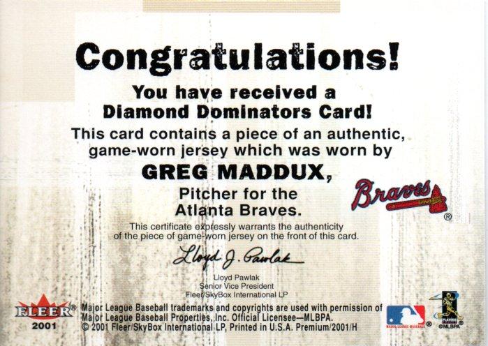 ミントモール / MINT 梅田店 / 2001 FLEER Game Time Greg Maddux Game