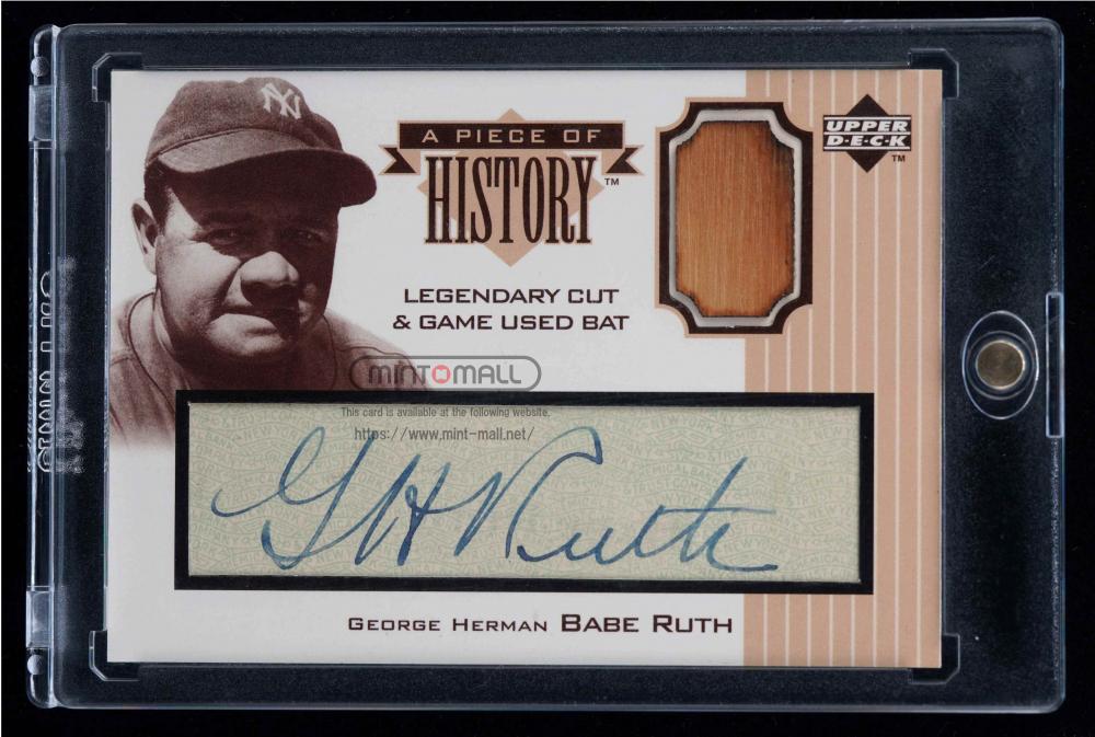 定番NEWベーブ・ルース　Babe Ruth 1999 UD A Piece of History 実使用バットカード　鑑定8.5 NM-MT＋ MLB HOF Upper Deck