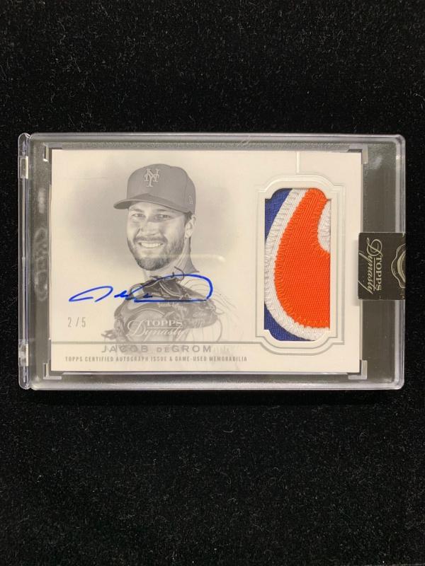 Mavin  2019 Topps Dynasty Jacob DeGrom Mets MLB Logoman Majestic Tag Patch  AUTO 1/1