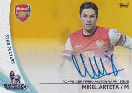 2013-14 Topps Premier Gold Arsenal Mikel Arteta Autographs Gold 
