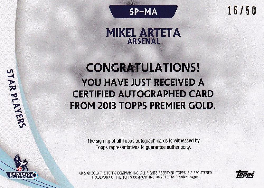 Topps Premier Gold 2013 MIKEL ARTETA