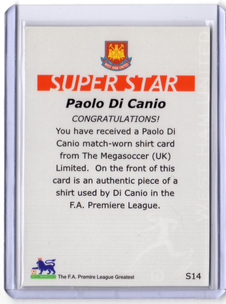 ミントモール Mint 福岡店 01 Four Premier League Card Paolo Di Canio パオロ ディ カーニオ ジャージカード