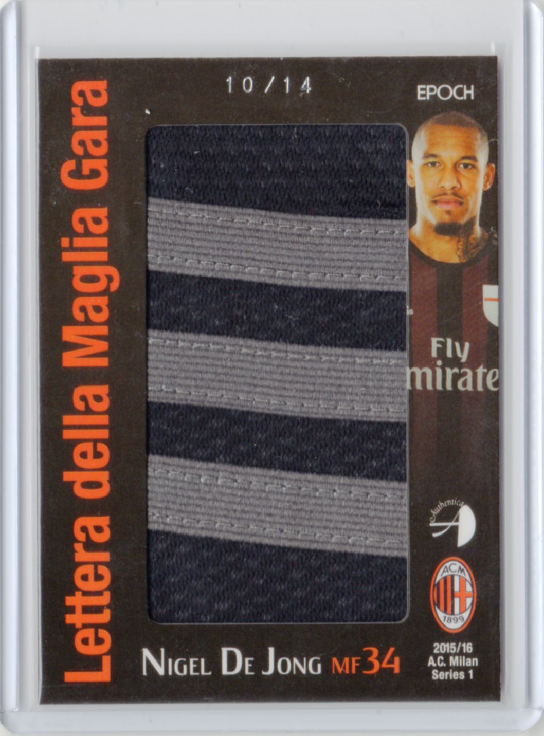 ミントモール Mint 福岡店 エポック 15 16 Acミラン フットボールカードセット Nigel De Jong デ ヨング レターパッチ 10 14